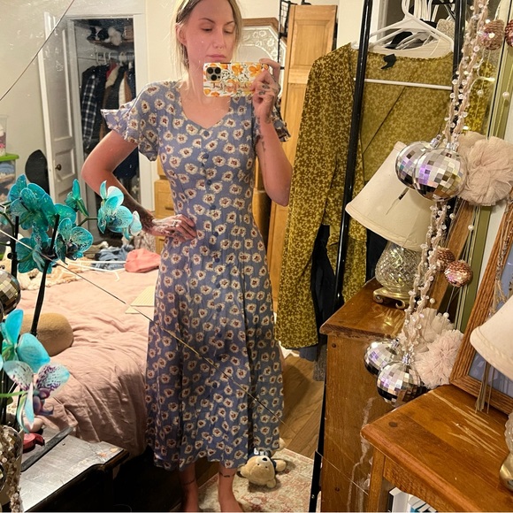 R-WEAR vintage floral midi dress - Picture 1 of 5